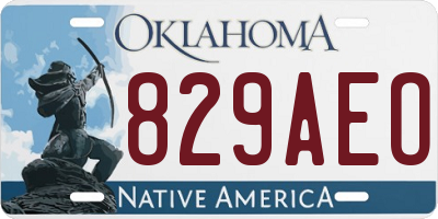 OK license plate 829AEO