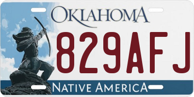 OK license plate 829AFJ