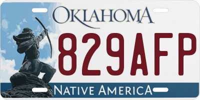 OK license plate 829AFP