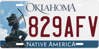 OK license plate 829AFV