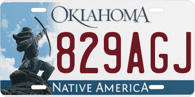 OK license plate 829AGJ