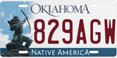 OK license plate 829AGW