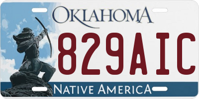 OK license plate 829AIC