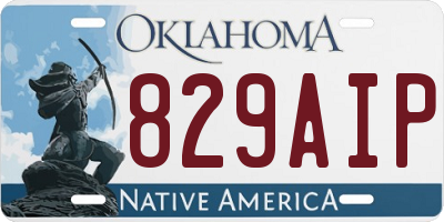 OK license plate 829AIP