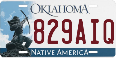 OK license plate 829AIQ