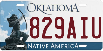 OK license plate 829AIU