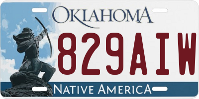 OK license plate 829AIW