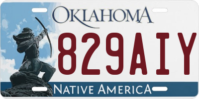 OK license plate 829AIY
