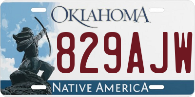 OK license plate 829AJW