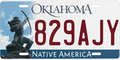 OK license plate 829AJY