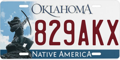 OK license plate 829AKX