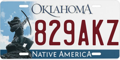OK license plate 829AKZ