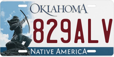 OK license plate 829ALV