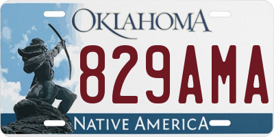OK license plate 829AMA