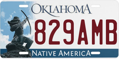 OK license plate 829AMB