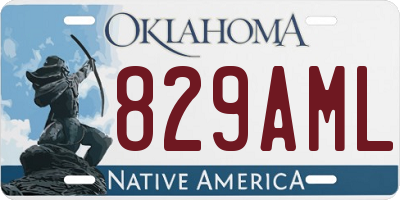 OK license plate 829AML