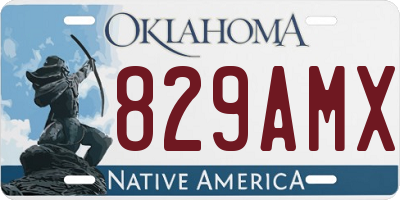 OK license plate 829AMX