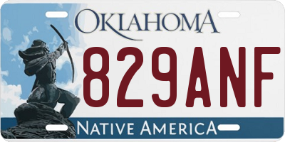 OK license plate 829ANF