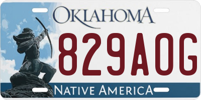 OK license plate 829AOG