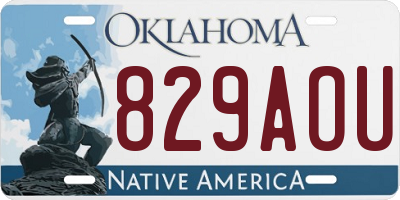 OK license plate 829AOU