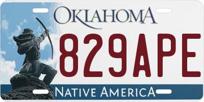 OK license plate 829APE