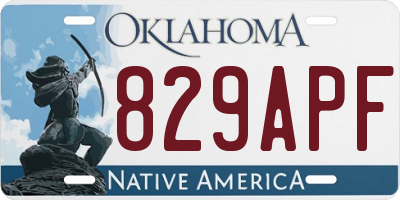 OK license plate 829APF