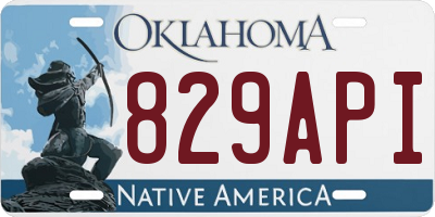OK license plate 829API