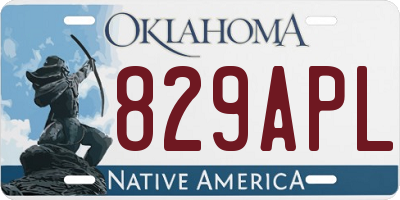 OK license plate 829APL