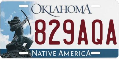 OK license plate 829AQA