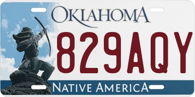 OK license plate 829AQY
