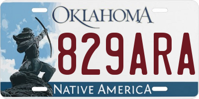 OK license plate 829ARA