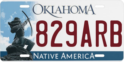 OK license plate 829ARB