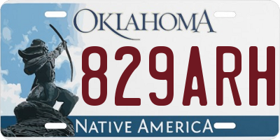 OK license plate 829ARH