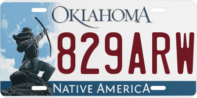 OK license plate 829ARW