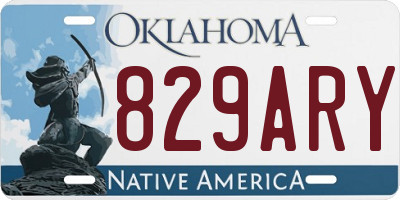 OK license plate 829ARY
