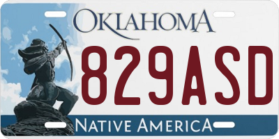 OK license plate 829ASD