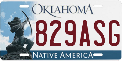 OK license plate 829ASG