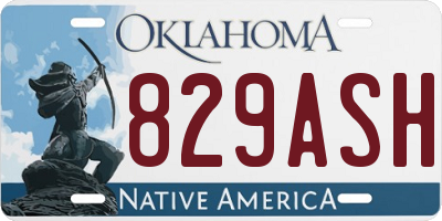 OK license plate 829ASH