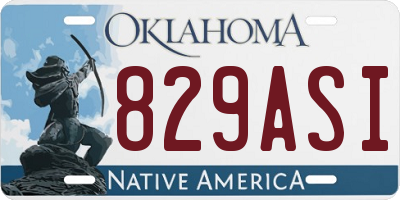 OK license plate 829ASI