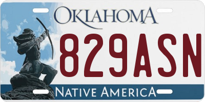 OK license plate 829ASN