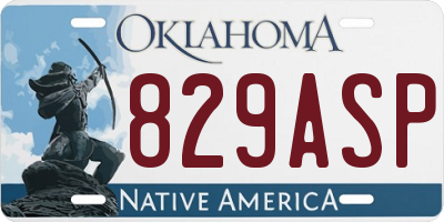 OK license plate 829ASP