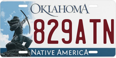 OK license plate 829ATN