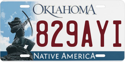OK license plate 829AYI