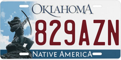 OK license plate 829AZN