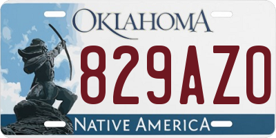 OK license plate 829AZO