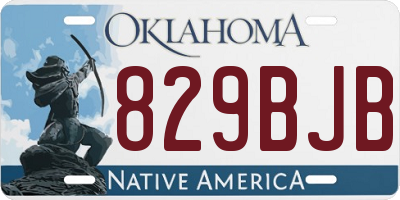 OK license plate 829BJB
