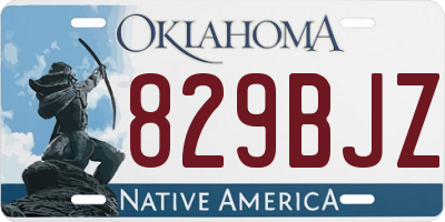 OK license plate 829BJZ