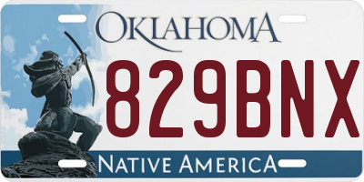 OK license plate 829BNX