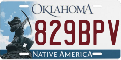 OK license plate 829BPV