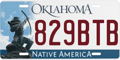 OK license plate 829BTB